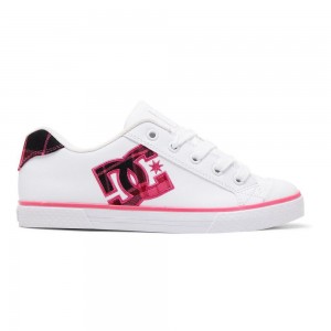 DC Shoes Chelsea Skateskor Dam Vita Rosa | FWZG-67089