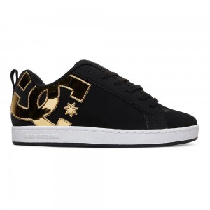 DC Shoes Court Graffik Skateskor Dam Svarta Guld | IEQF-60718