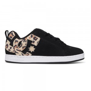 DC Shoes Court Graffik Skateskor Dam Svarta Leopard | PUBM-50891