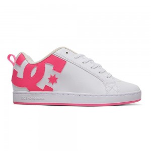 DC Shoes Court Graffik Skateskor Dam Vita Rosa | ZAGR-17845