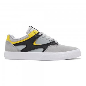 DC Shoes Kalis Vulc Skateskor Herr Grå Gula | IELG-26754