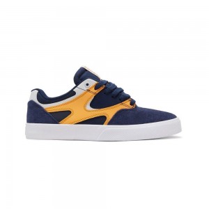 DC Shoes Kalis Vulc Skateskor Herr Marinblå Orange | SZMJ-50892