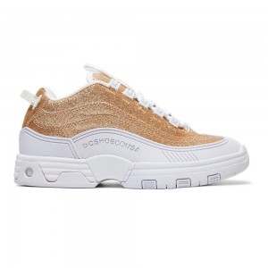 DC Shoes Legacy OG Träningsskor Dam Guld Vita | CHKX-78410