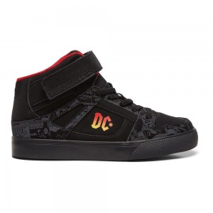 DC Shoes Pure Skateskor Barn Svarta Röda | IYVD-08614