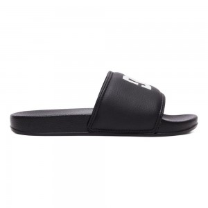 DC Shoes Slides Sandaler Barn Svarta Vita | KLGH-61390