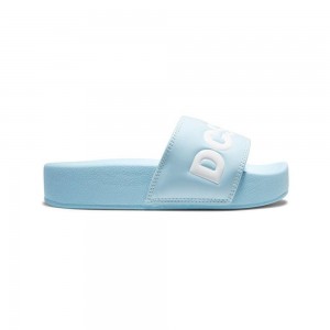 DC Shoes Slides Sandaler Dam Blå Vita | SPUK-95781