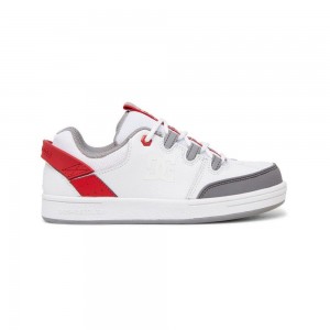 DC Shoes Syntax Skateskor Barn Vita Röda | XGJW-31458