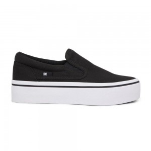 DC Shoes Trase Skateskor Dam Svarta Vita | JDOC-98063