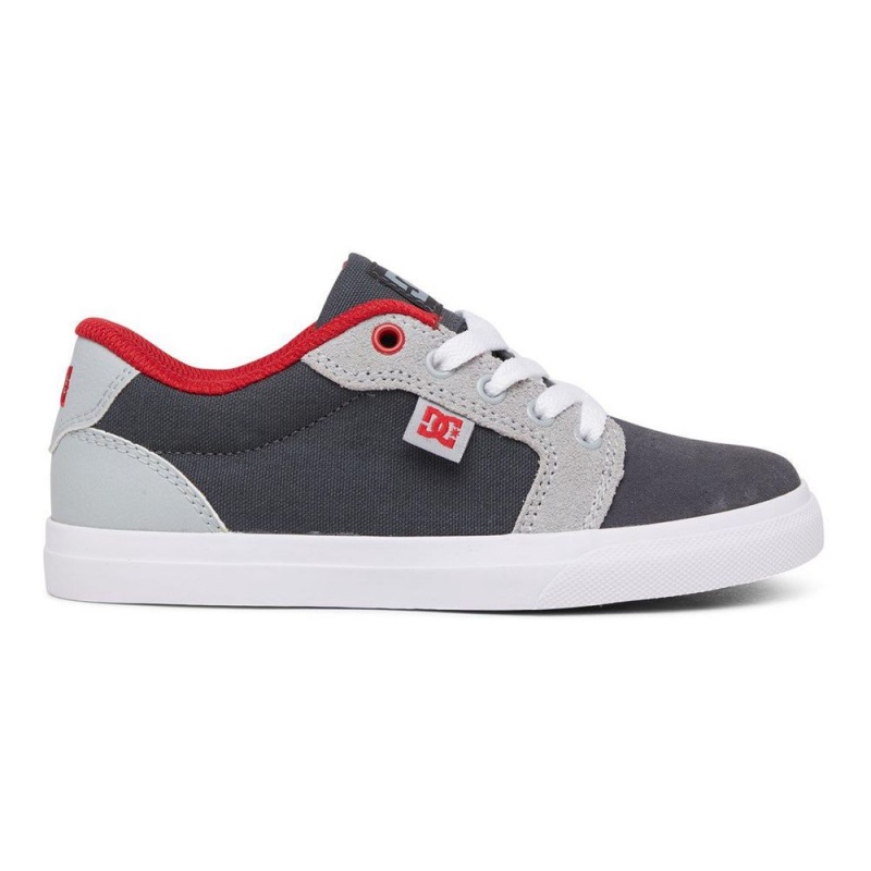 DC Shoes Anvil Skateskor Barn Grå Röda | GRIO-19735