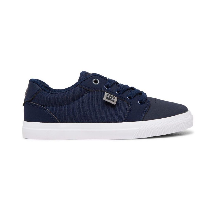 DC Shoes Anvil Skateskor Barn Marinblå Grå | LZDC-85197