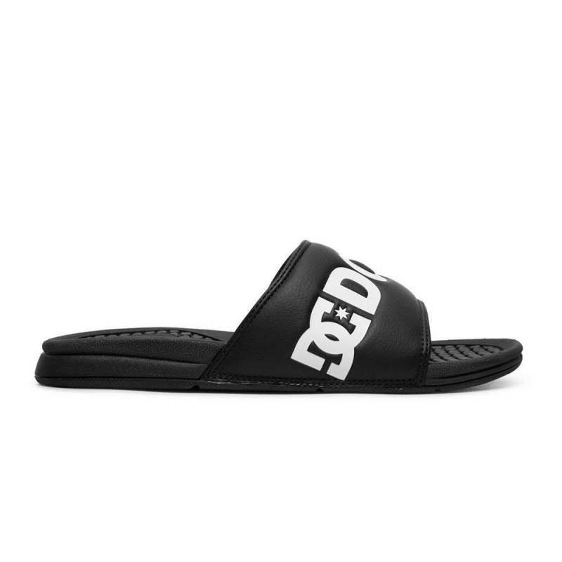 DC Shoes Bolsa Sandaler Herr Svarta Vita | AZJS-97015