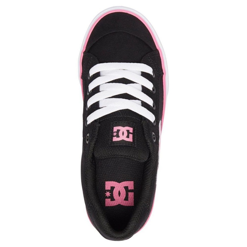 DC Shoes Chelsea Skateskor Barn Svarta Rosa | FRCA-75149