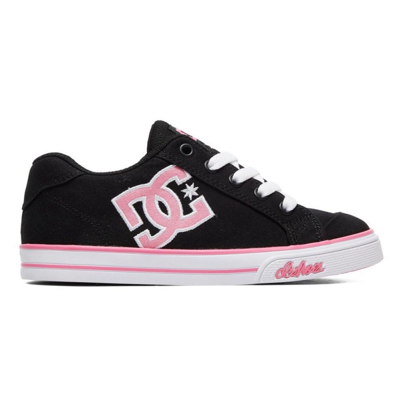 DC Shoes Chelsea Skateskor Barn Svarta Rosa | FRCA-75149