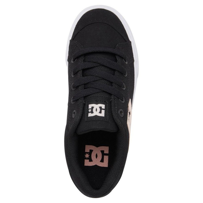 DC Shoes Chelsea Skateskor Barn Svarta Rosa | WSMK-80542