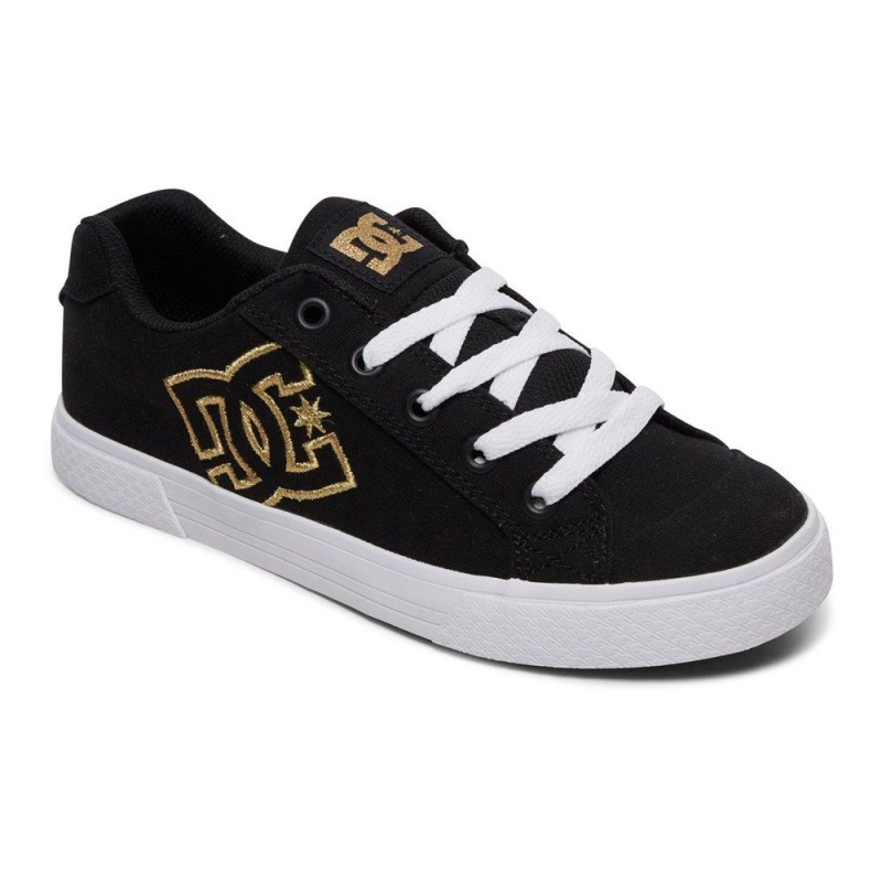 DC Shoes Chelsea Skateskor Dam Svarta Guld | TGNX-82106