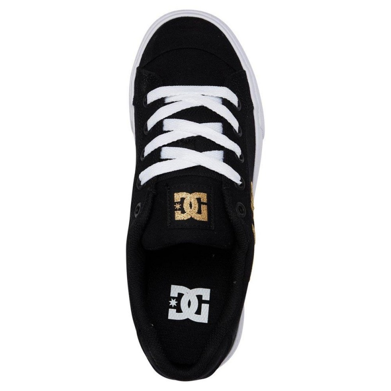 DC Shoes Chelsea Skateskor Dam Svarta Guld | TGNX-82106