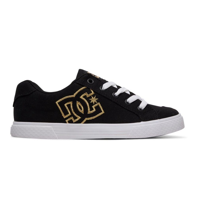 DC Shoes Chelsea Skateskor Dam Svarta Guld | TGNX-82106