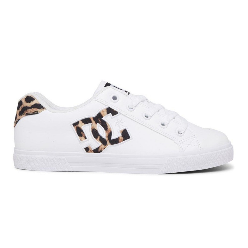 DC Shoes Chelsea Skateskor Dam Vita Leopard | OJSW-36980