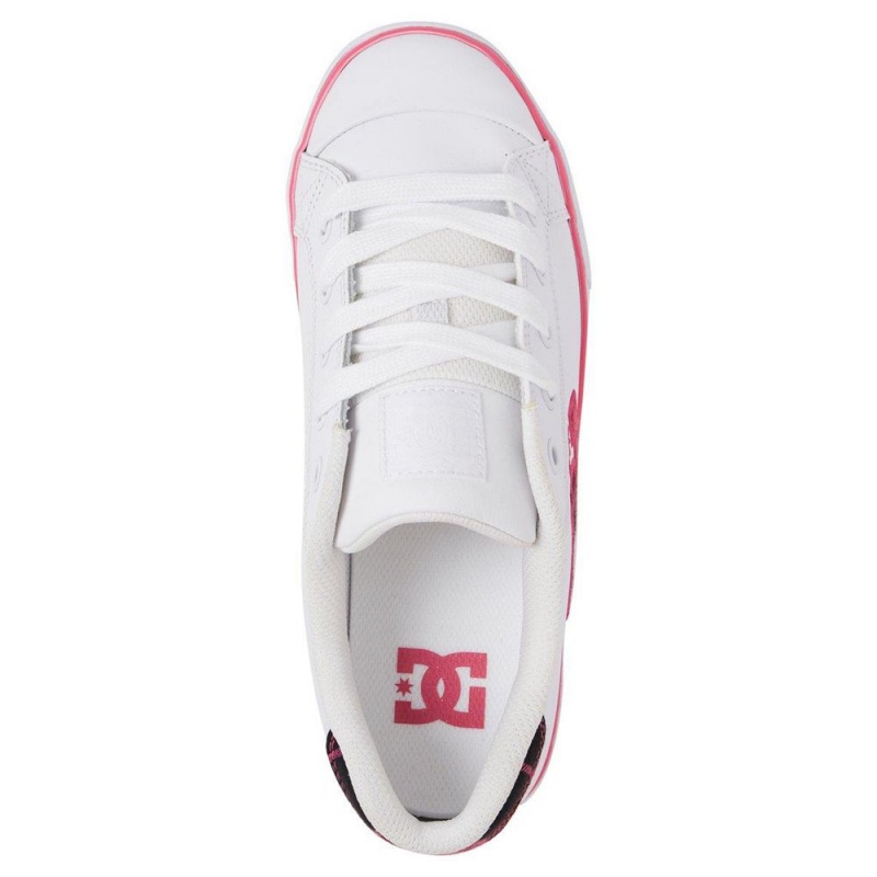 DC Shoes Chelsea Skateskor Dam Vita Rosa | FWZG-67089