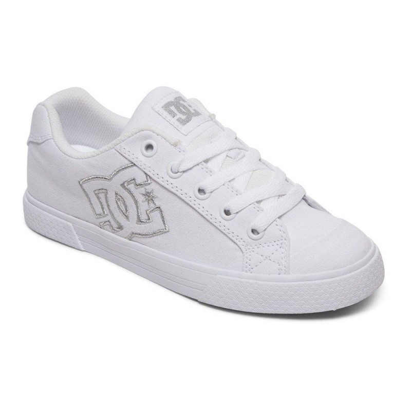 DC Shoes Chelsea Skateskor Dam Vita Silver | FETO-45612