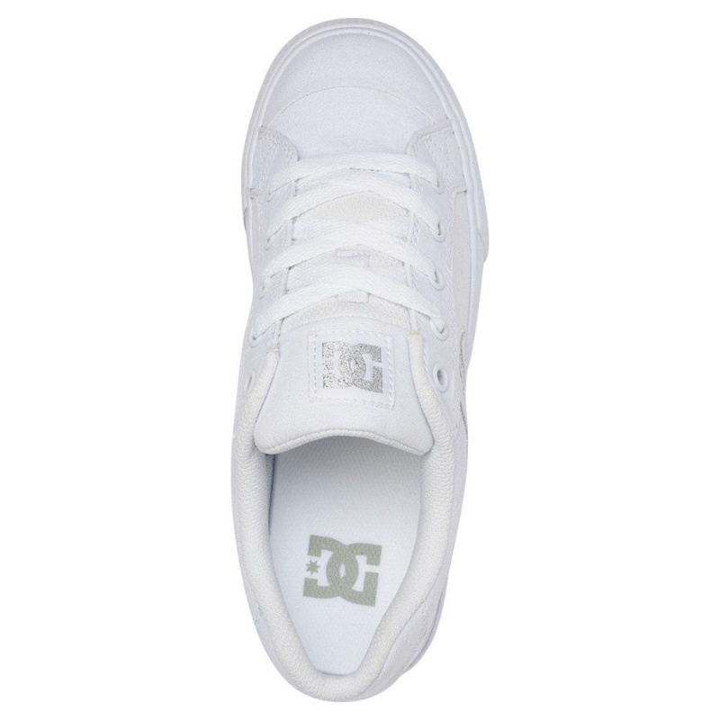 DC Shoes Chelsea Skateskor Dam Vita Silver | FETO-45612