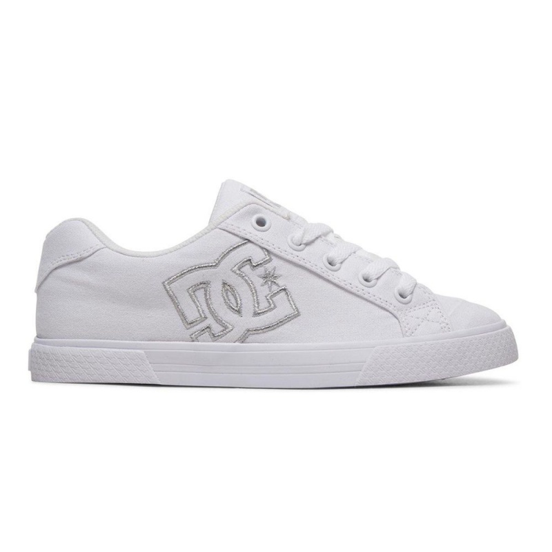 DC Shoes Chelsea Skateskor Dam Vita Silver | FETO-45612