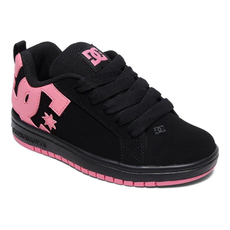 DC Shoes Court Graffik Skateskor Barn Svarta Rosa | SHAY-08129