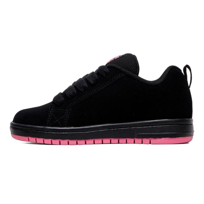 DC Shoes Court Graffik Skateskor Barn Svarta Rosa | SHAY-08129