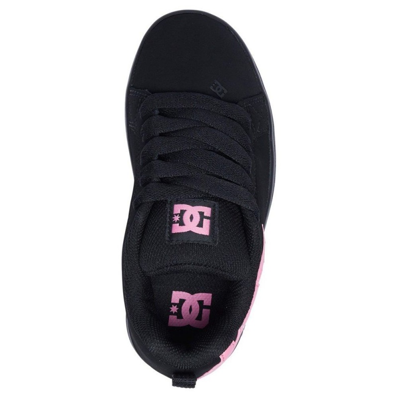 DC Shoes Court Graffik Skateskor Barn Svarta Rosa | SHAY-08129