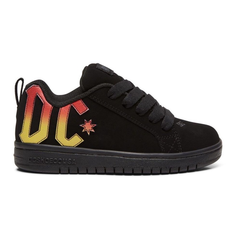 DC Shoes Court Graffik Skateskor Barn Svarta | OWBU-94376