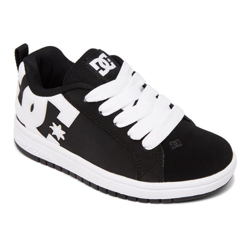 DC Shoes Court Graffik Skateskor Barn Svarta Vita | ZJDF-98463