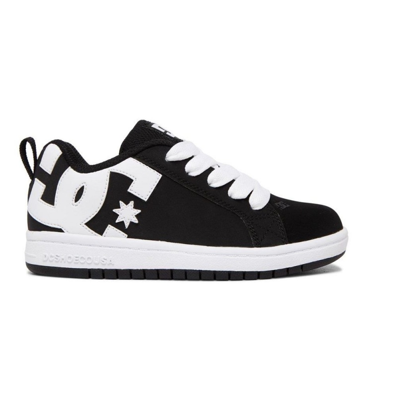 DC Shoes Court Graffik Skateskor Barn Svarta Vita | ZJDF-98463