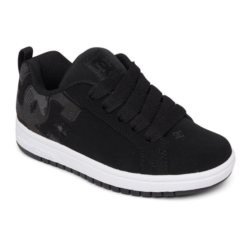 DC Shoes Court Graffik Skateskor Barn Svarta Grå | QRYK-60193