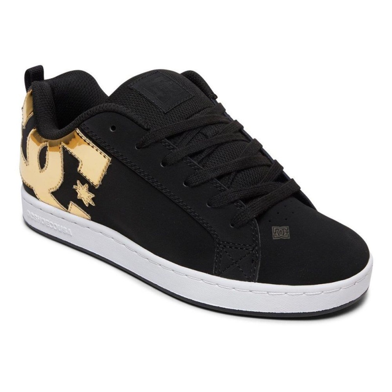 DC Shoes Court Graffik Skateskor Dam Svarta Guld | IEQF-60718