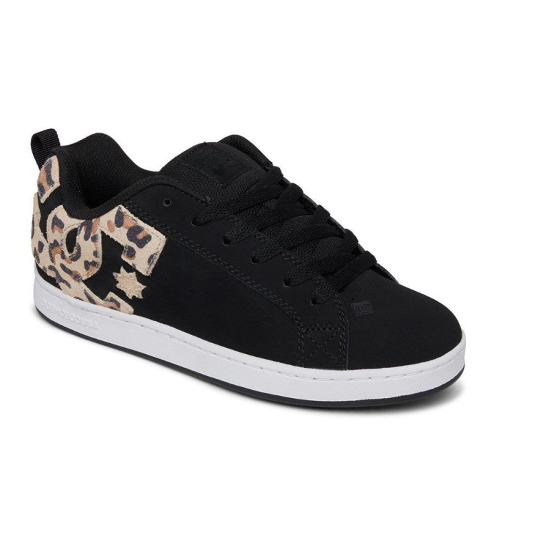 DC Shoes Court Graffik Skateskor Dam Svarta Leopard | PUBM-50891