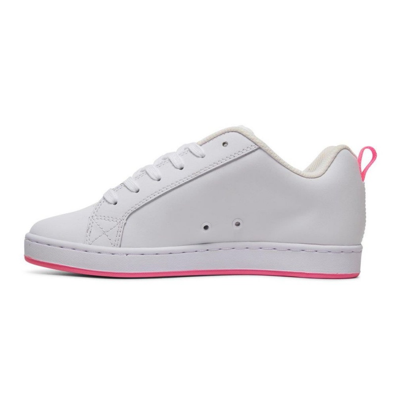 DC Shoes Court Graffik Skateskor Dam Vita Rosa | ZAGR-17845