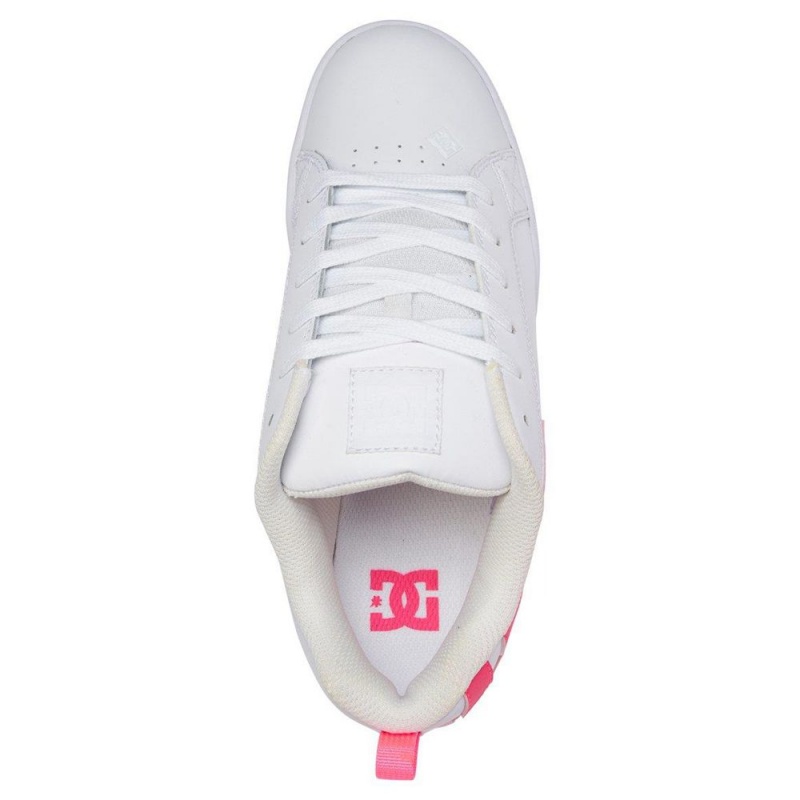 DC Shoes Court Graffik Skateskor Dam Vita Rosa | ZAGR-17845