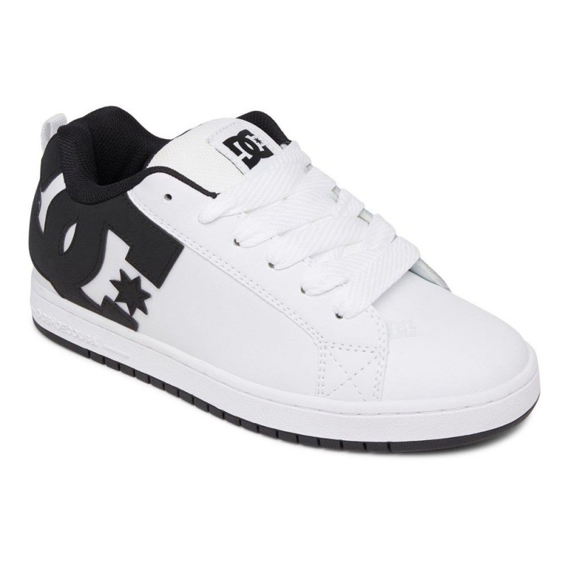 DC Shoes Court Graffik Skateskor Herr Vita Svarta | ZLTC-26981