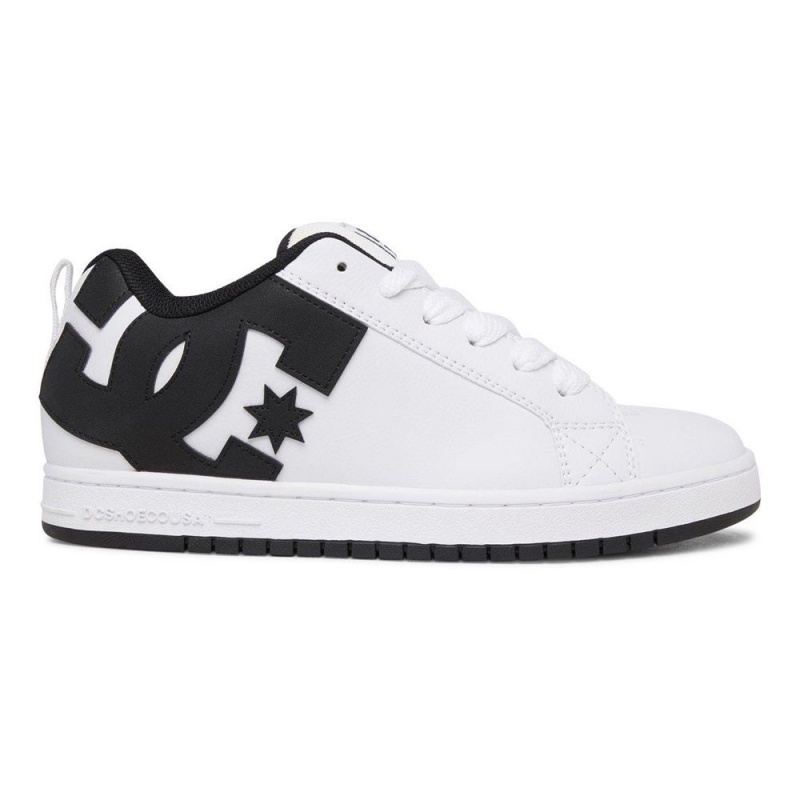 DC Shoes Court Graffik Skateskor Herr Vita Svarta | ZLTC-26981