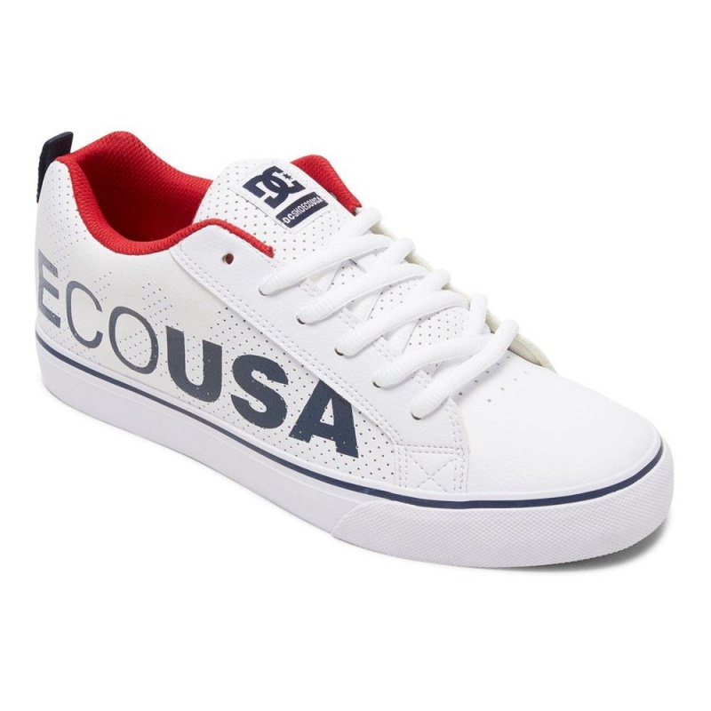 DC Shoes Court Vulc Skateskor Herr Vita Marinblå | IFAC-38912