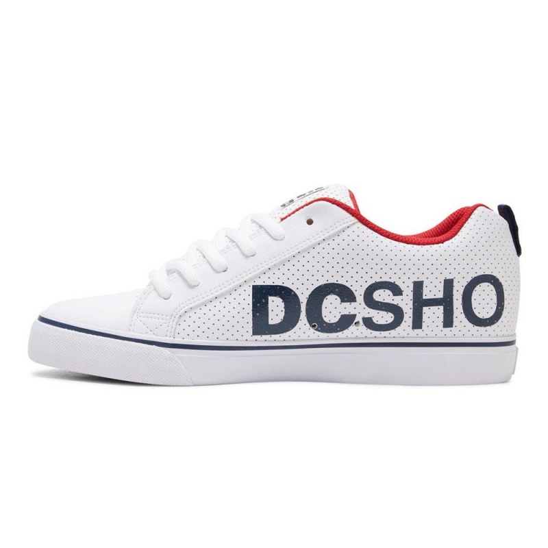 DC Shoes Court Vulc Skateskor Herr Vita Marinblå | IFAC-38912