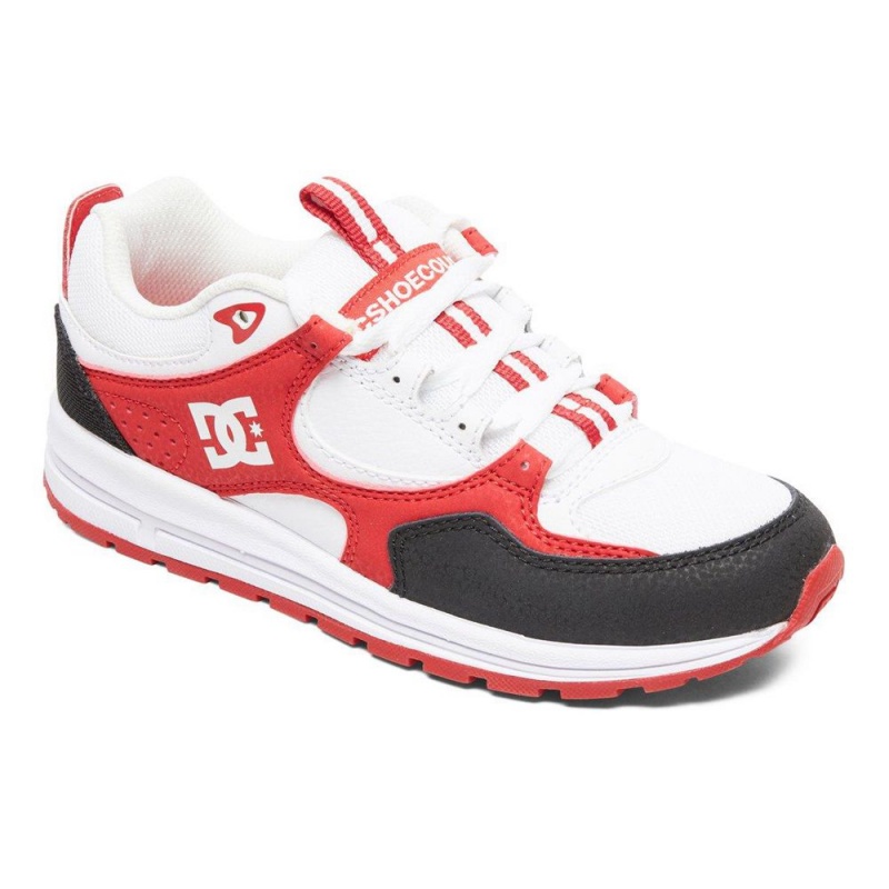 DC Shoes Kalis Träningsskor Barn Vita Röda | XRMF-07853