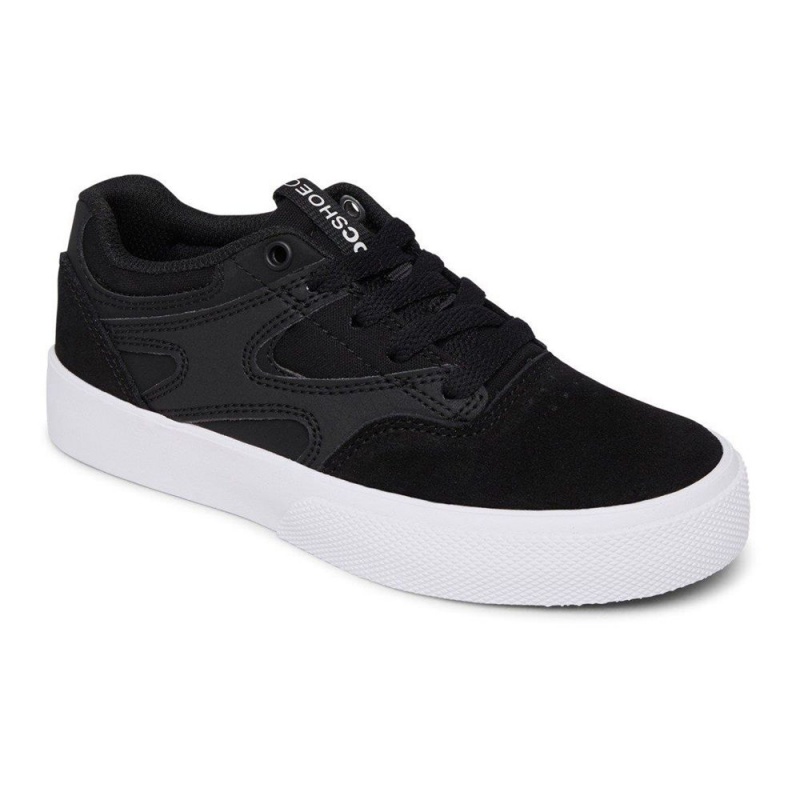 DC Shoes Kalis Vulc Skateskor Barn Svarta Vita | OXRB-09836