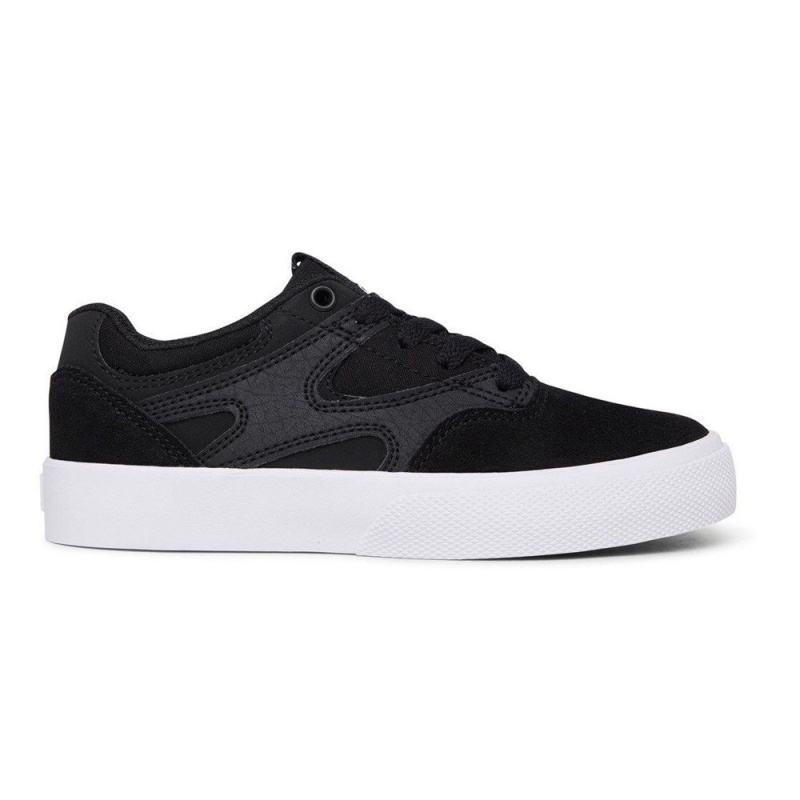 DC Shoes Kalis Vulc Skateskor Barn Svarta Vita | OXRB-09836