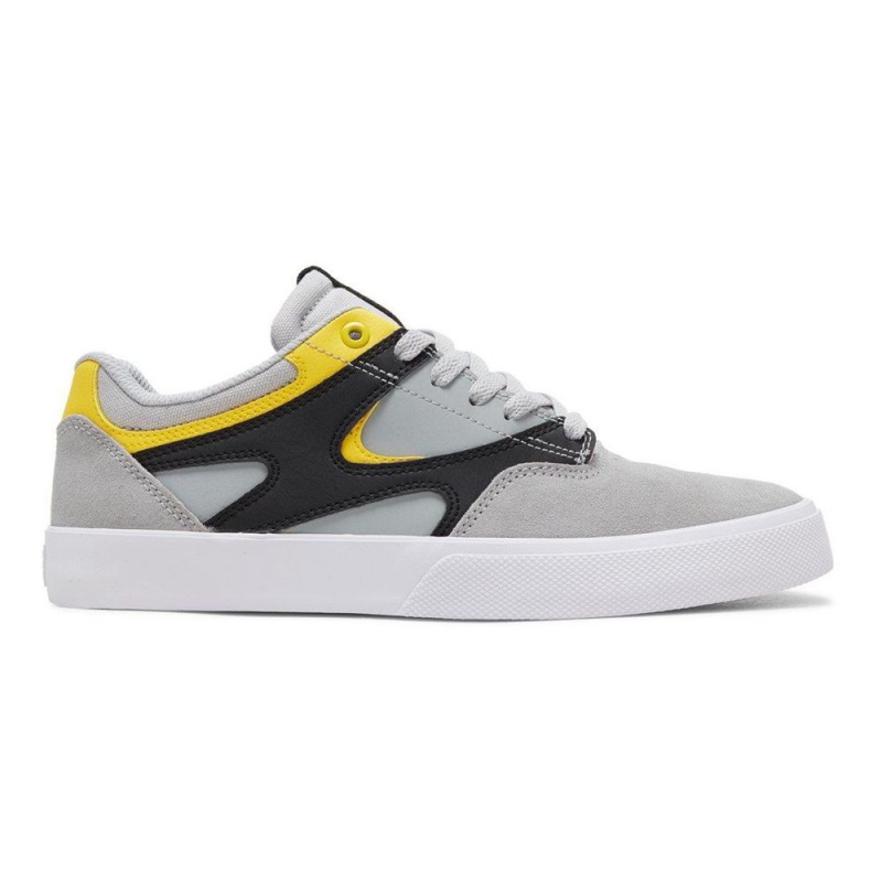 DC Shoes Kalis Vulc Skateskor Herr Grå Gula | IELG-26754