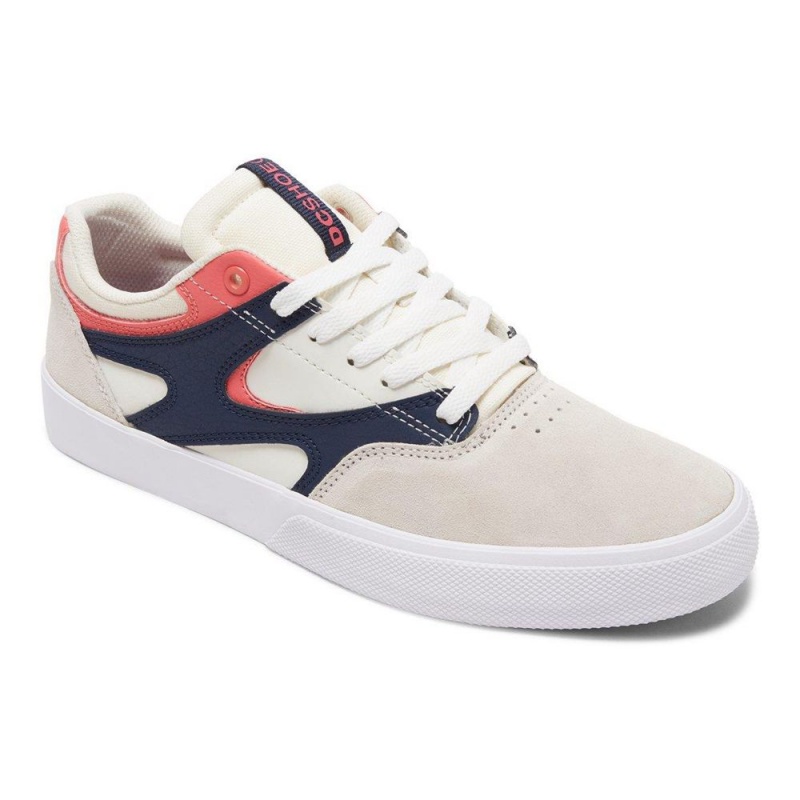 DC Shoes Kalis Vulc Skateskor Herr Vita Marinblå | CPDY-13852