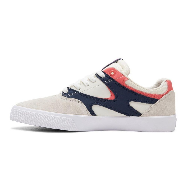 DC Shoes Kalis Vulc Skateskor Herr Vita Marinblå | CPDY-13852