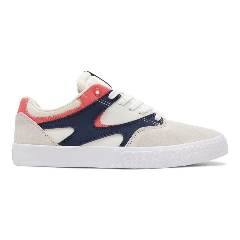 DC Shoes Kalis Vulc Skateskor Herr Vita Marinblå | CPDY-13852