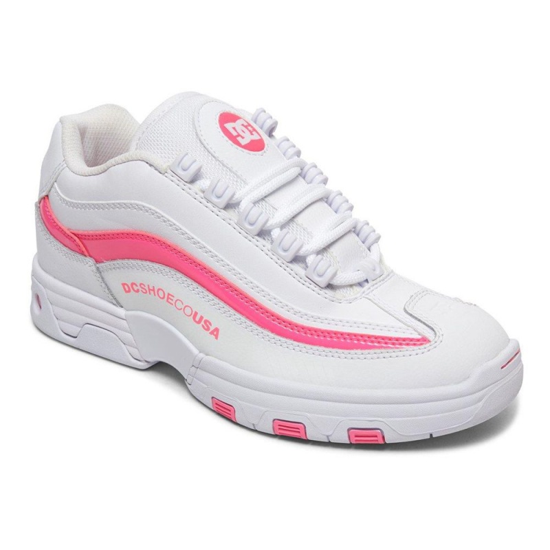 DC Shoes Legacy Lite Träningsskor Dam Vita Rosa | UKOE-93825