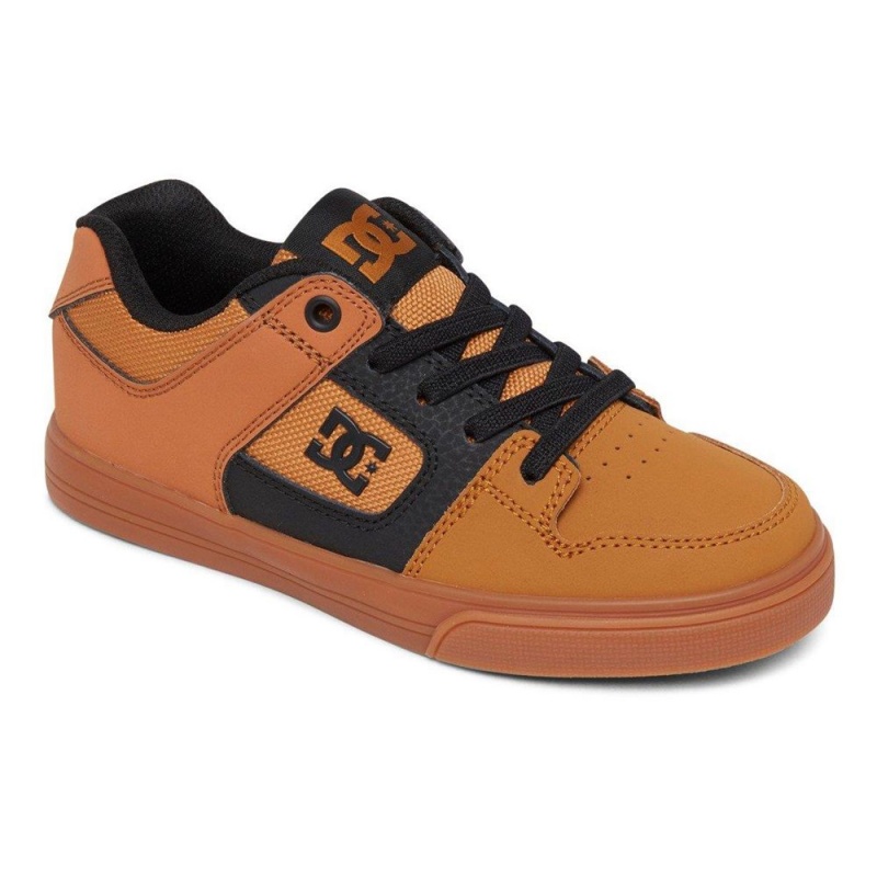 DC Shoes Pure Skateskor Barn Bruna Svarta | YZNM-38106